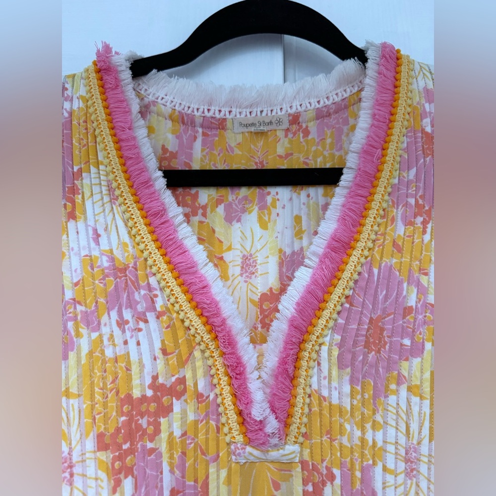 Poupette St. Barth Pink and Yellow Floral Mini Dress - Picture 3 of 4